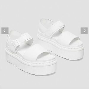 Dr. Martens | White Leather Platform Strap Sandals